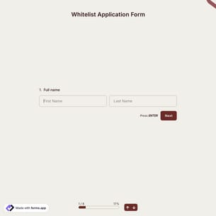 Whitelist Application Form Template