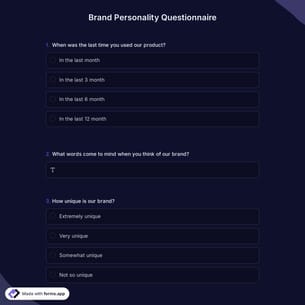 Brand Personality Questionnaire Template