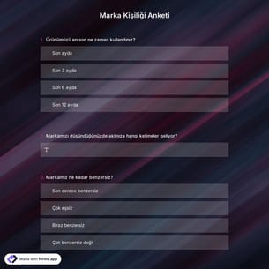 Marka Kişiliği Anket Şablonu