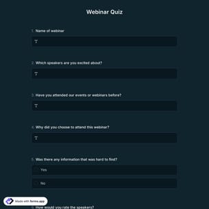 Webinar Quiz Template