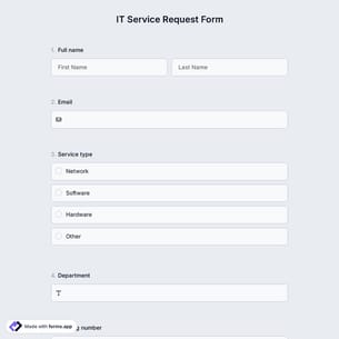 IT Service Request Form Template