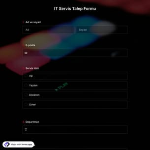 IT Servis Talep Formu Şablonu