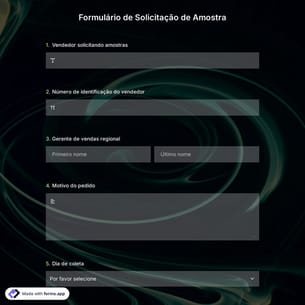 Formulário de Solicitação de Amostra