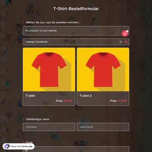 T-Shirt-Bestellformular