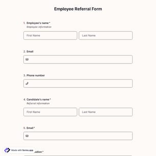 Employee Referral Form Template
