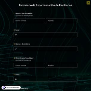 Plantilla de Formulario de Recomendación de Empleados