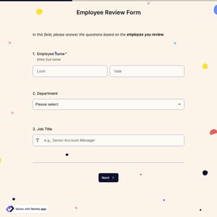Employee Review Form Template