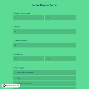 Bordro Değişim Formu Şablonu