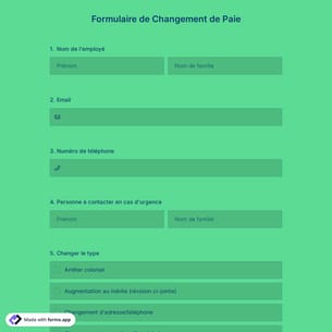 Formulaire de Changement de Paie