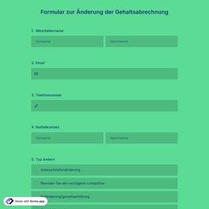 Formular zur Änderung der Gehaltsabrechnung