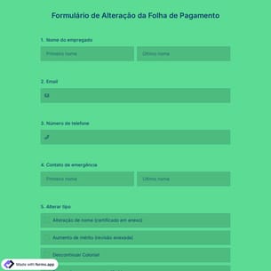 Formulário de Alteração da Folha de Pagamento