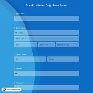 Önceki İstihdam Doğrulama Formu Şablonu