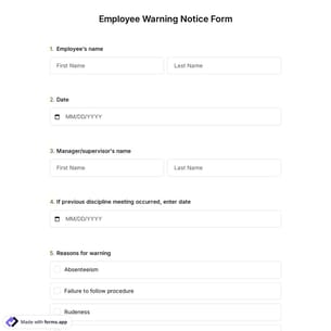 Employee Warning Notice Form Template
