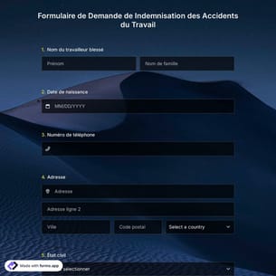 Formulaire de Demande de Indemnisation des Accidents du Travail