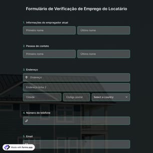 Formulário de Verificação de Emprego do Locatário