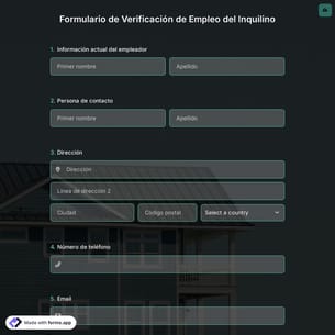 Plantilla de Formulario de Verificación de Empleo del Inquilino
