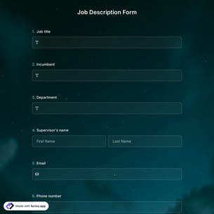 Job Description Form Template