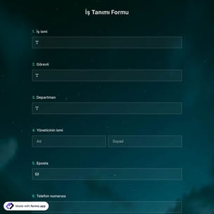 İş Tanımı Formu Şablonu
