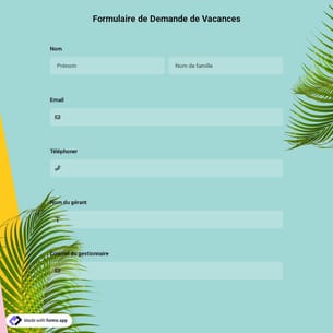 Formulaire de Demande de Vacances