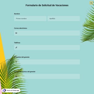 Plantilla de Formulario de Solicitud de Vacaciones