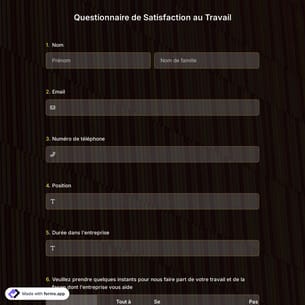 Questionnaire de Satisfaction au Travail