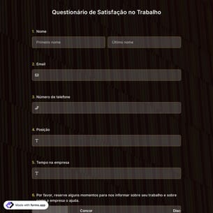 Questionário de Satisfação no Trabalho