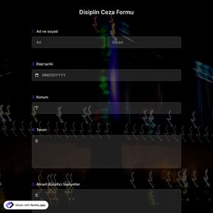 Disiplin Ceza Formu Şablonu