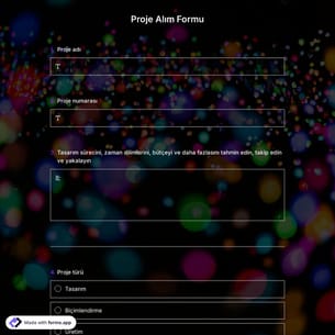 Proje Alım Formu Şablonu