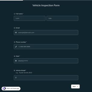 Vehicle Inspection Form Template
