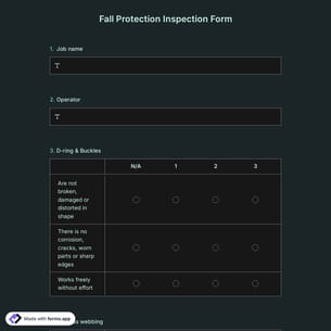 Fall Protection Inspection Form Template