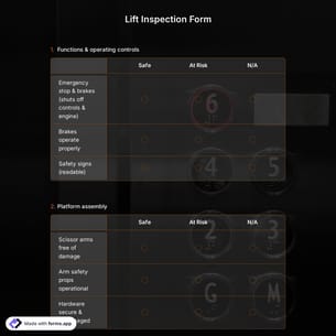 Lift Inspection Form Template