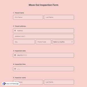 Move Out Inspection Form Template