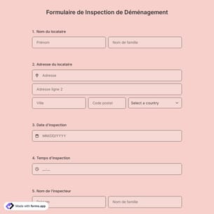 Formulaire de Inspection de Déménagement