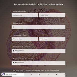 Formulário de Revisão de 90 Dias do Funcionário