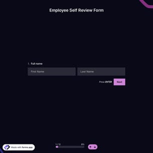 Employee Self Review Form Template