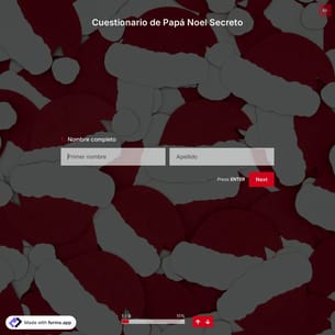 Plantilla de Cuestionario de Papá Noel Secreto