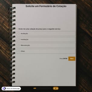 Solicite um Formulário de Cotação