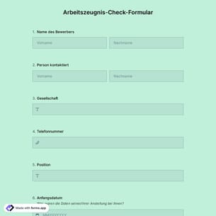 Arbeitszeugnis-Check-Formular
