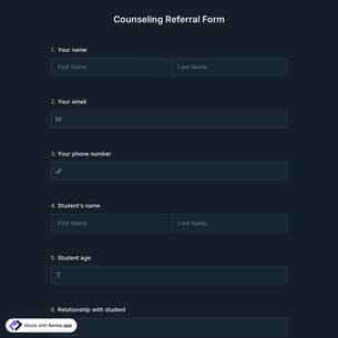 Counseling Referral Form Template