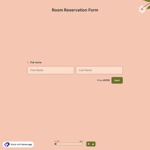 Room Reservation Form Template