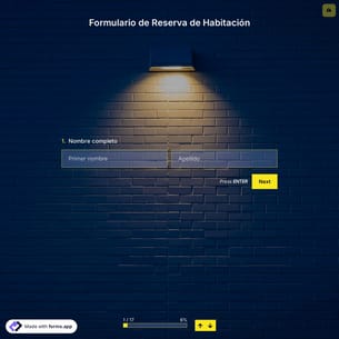 Plantilla de Formulario de Reserva de Habitación