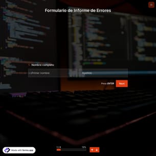 Plantilla de Formulario de Informe de Errores
