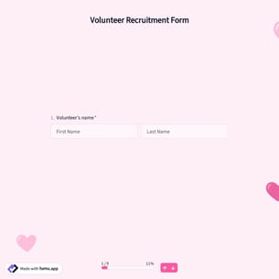 Volunteer Recruitment Form Template