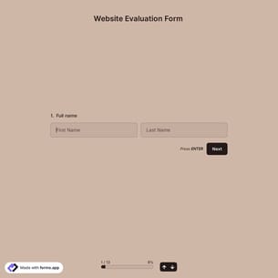 Website Evaluation Form Template