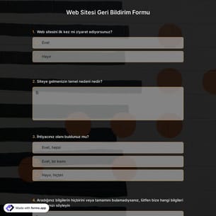 Web Sitesi Geri Bildirim Formu Şablonu