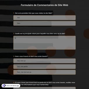 Formulaire de Commentaires de Site Web