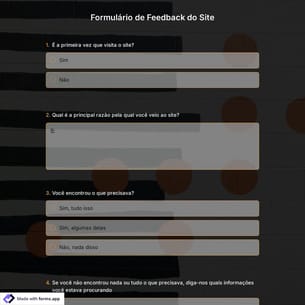 Formulário de Feedback do Site