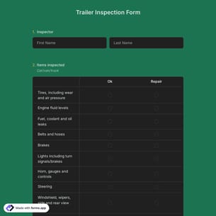 Trailer Inspection Form Template