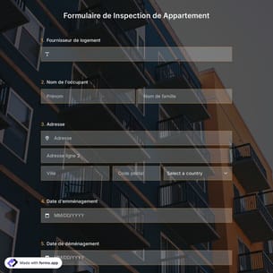 Formulaire de Inspection de Appartement