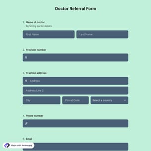 Doctor Referral Form Template